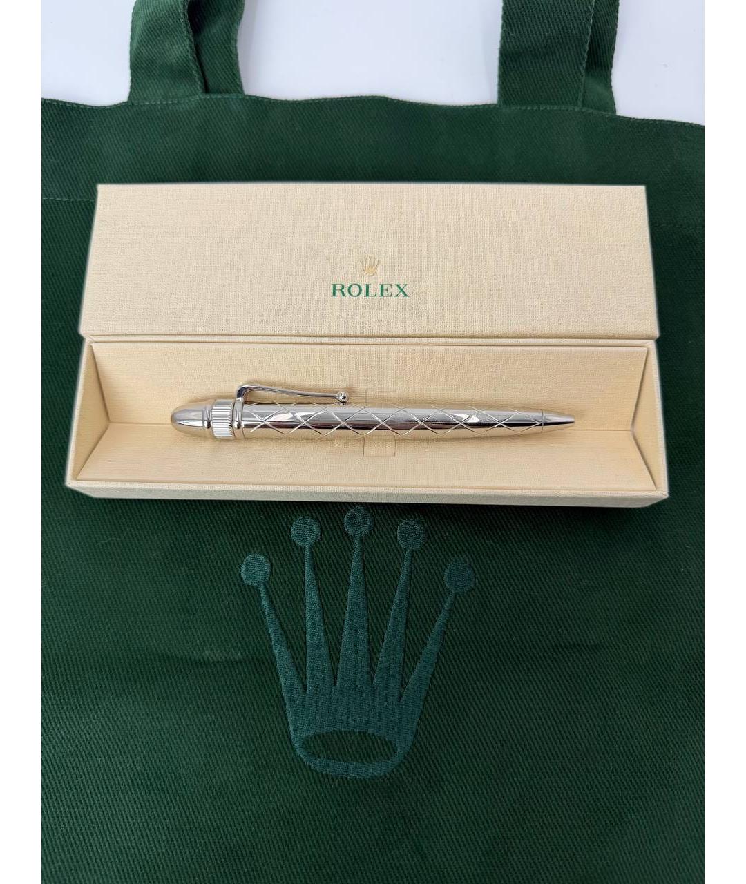 ROLEX Серебряная металлическая шариковая ручка, фото 3