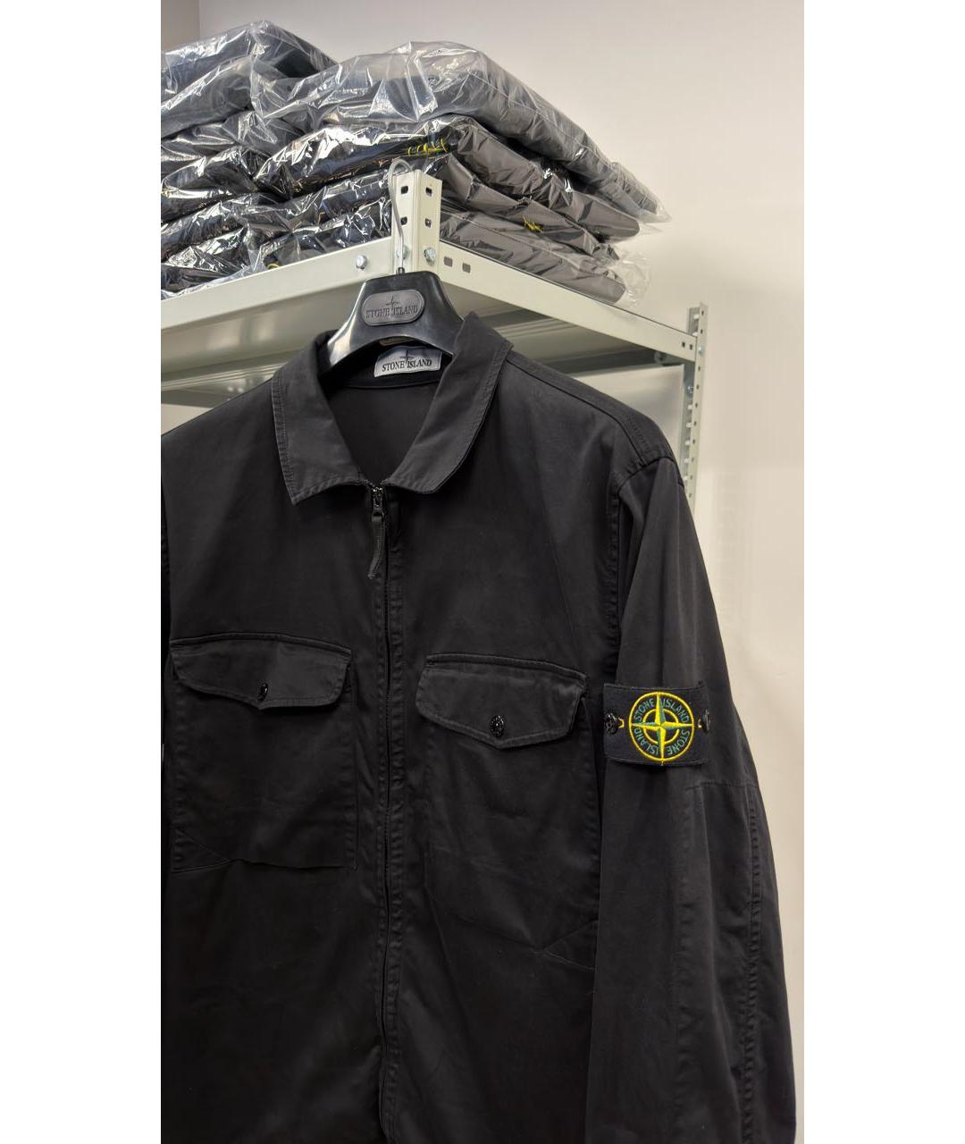 STONE ISLAND Черная хлопковая кэжуал рубашка, фото 2