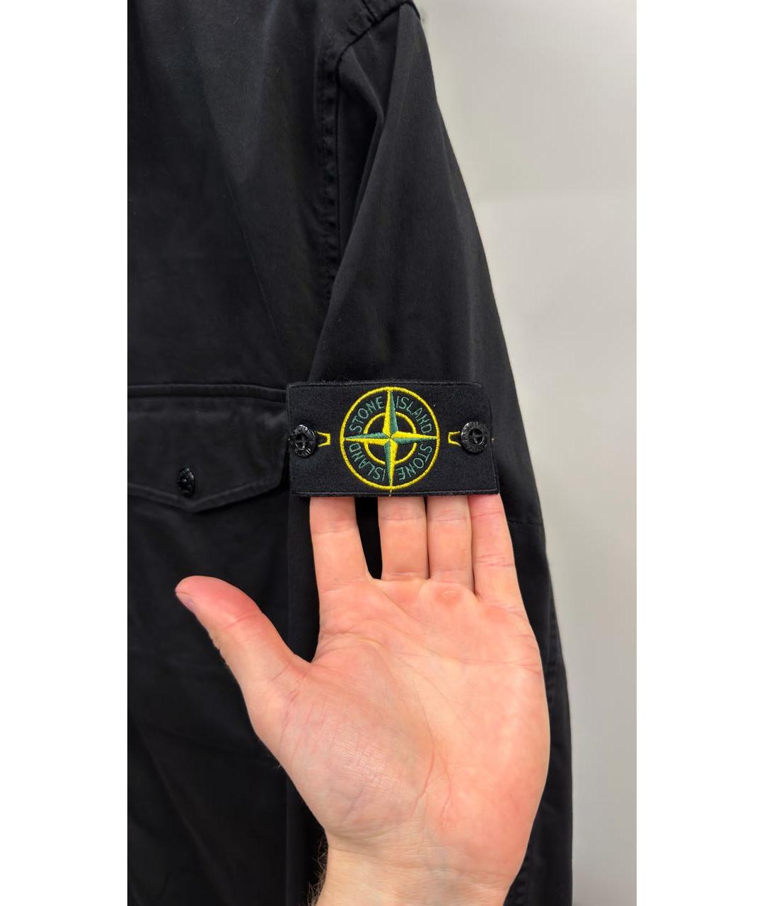STONE ISLAND Черная хлопковая кэжуал рубашка, фото 3