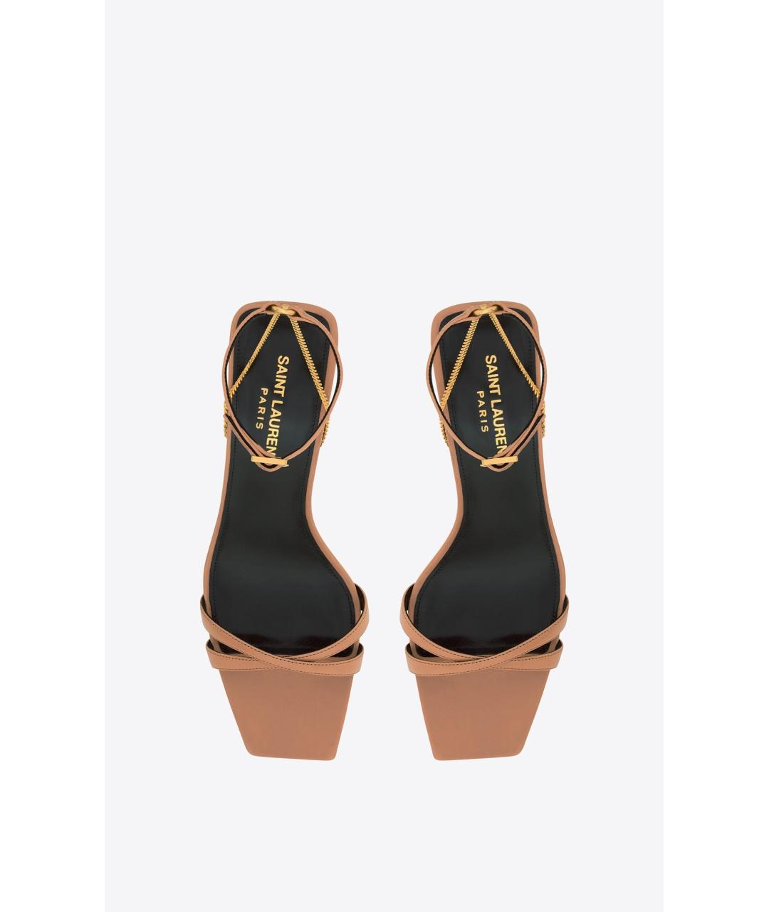 SAINT LAURENT Белые кожаные босоножки, фото 4