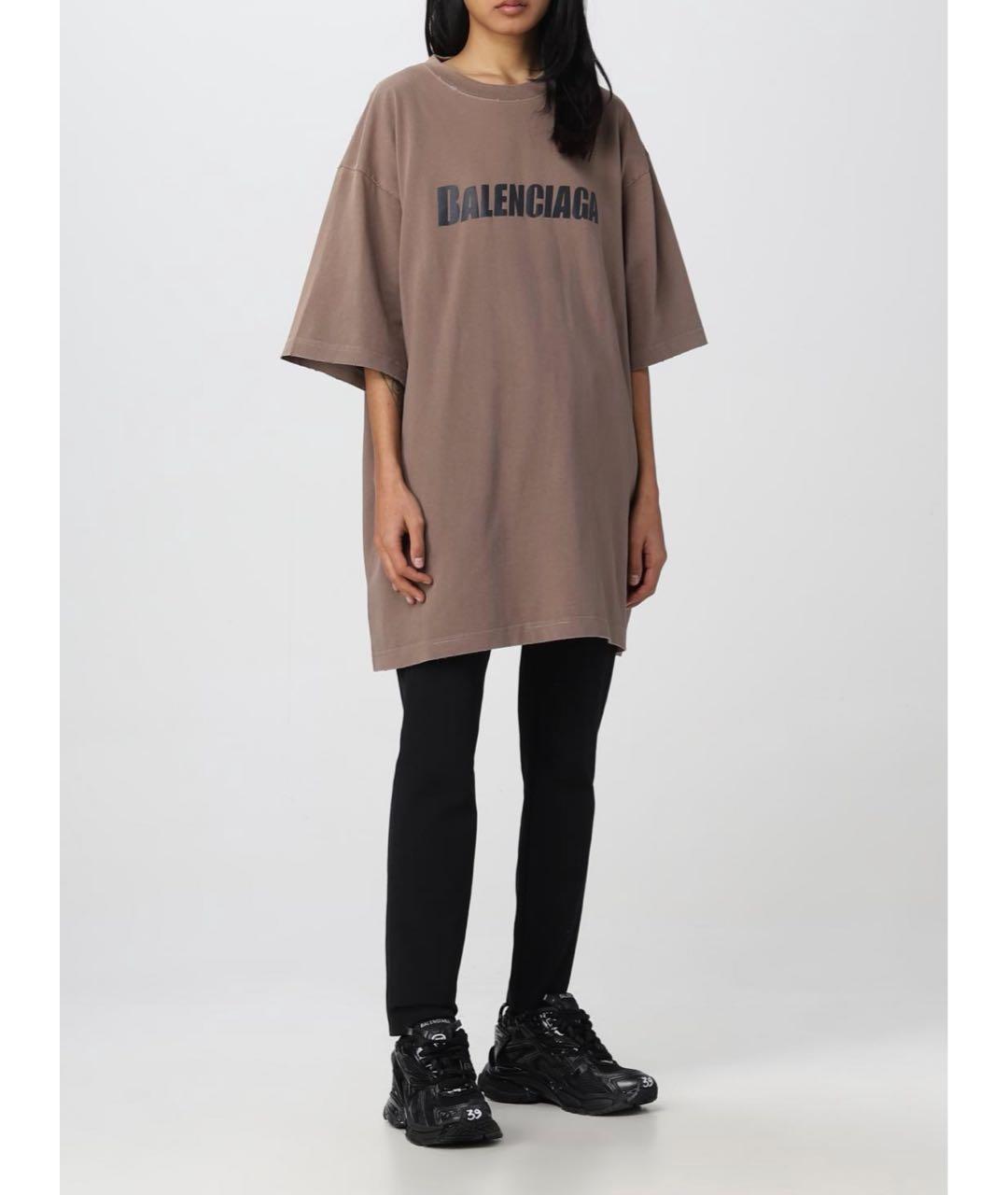BALENCIAGA Коричневая футболка, фото 3