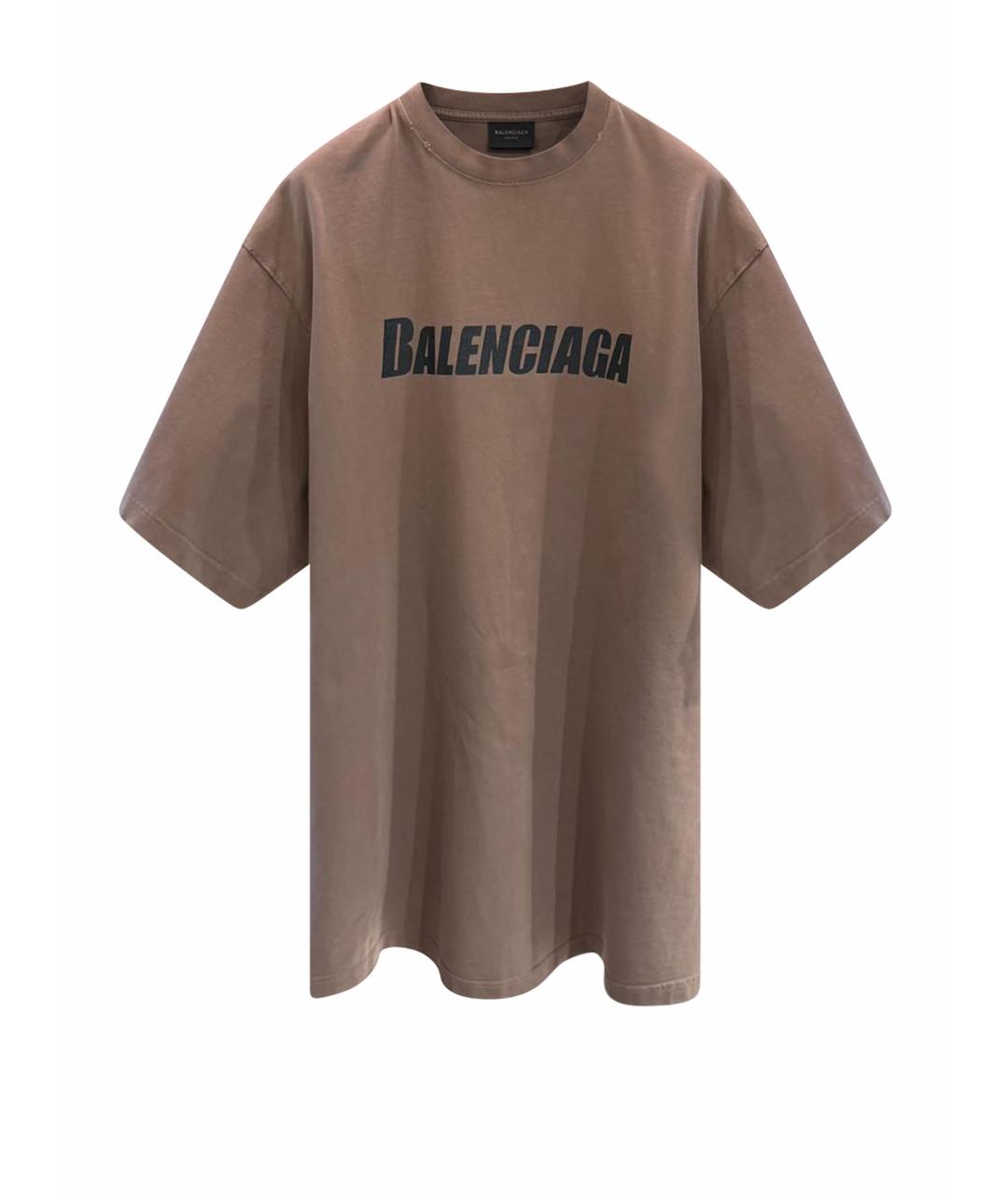 BALENCIAGA Коричневая футболка, фото 1