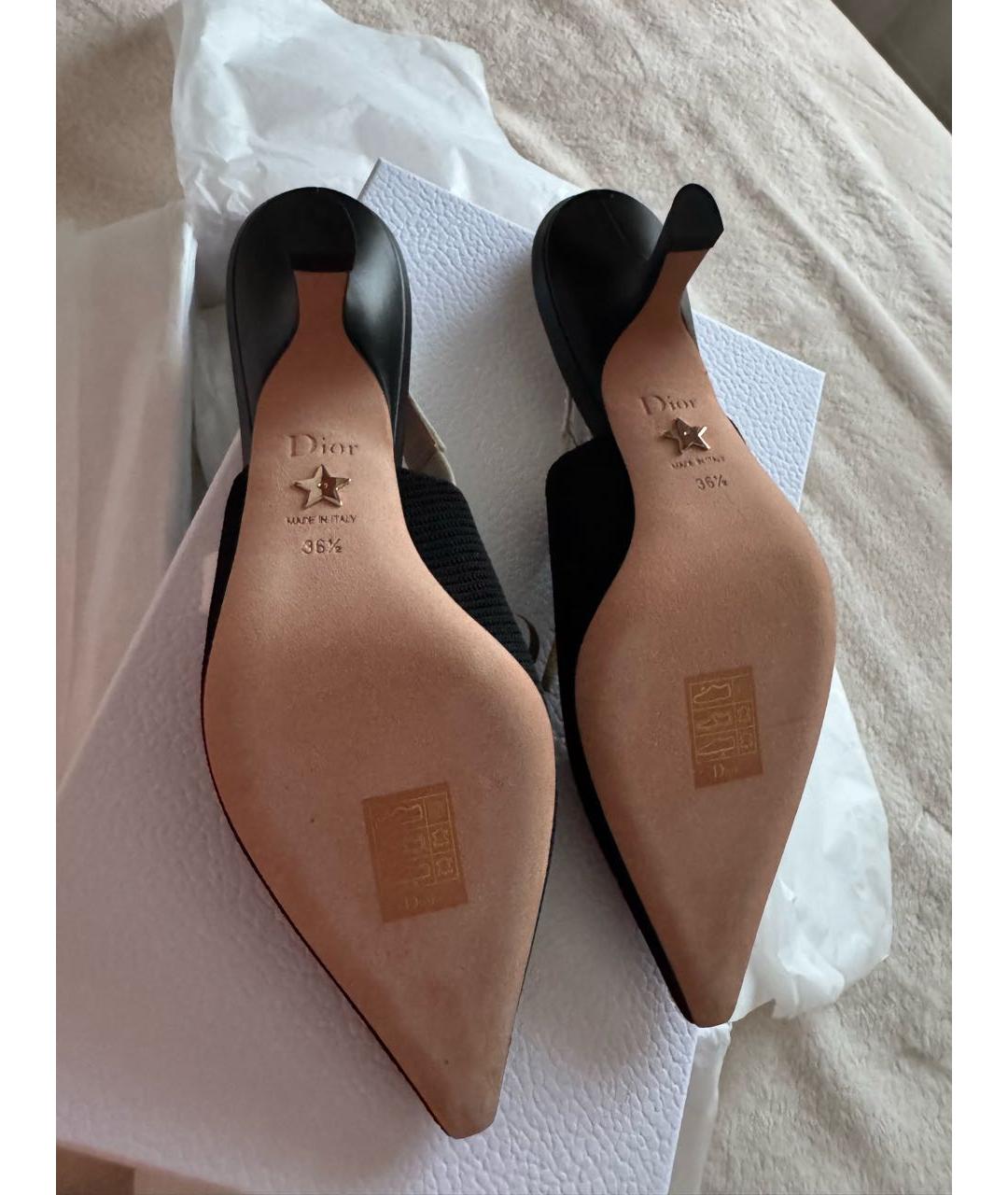 CHRISTIAN DIOR Черные текстильные туфли, фото 4
