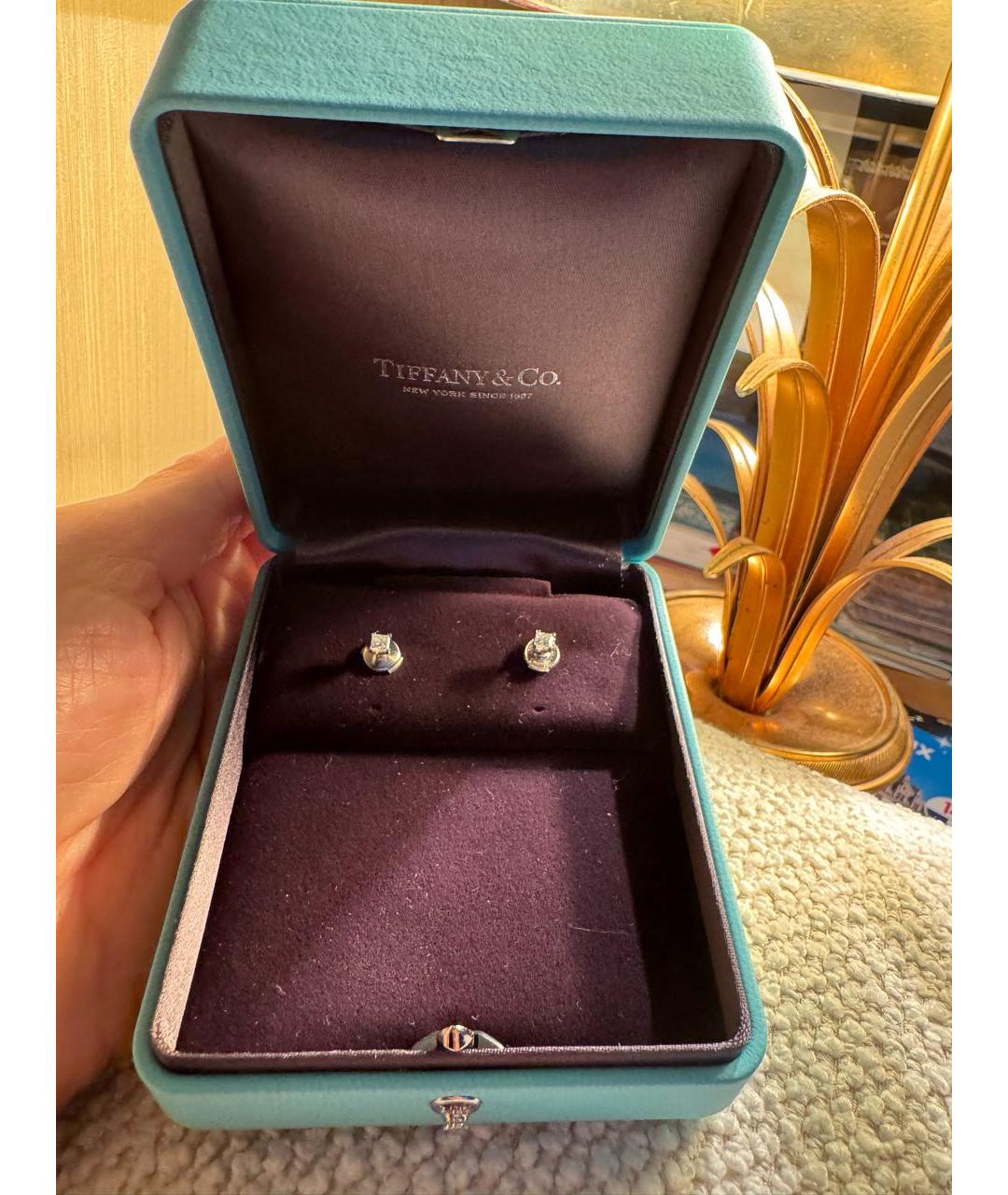 TIFFANY&CO Серебряные серьги из белого золота, фото 8