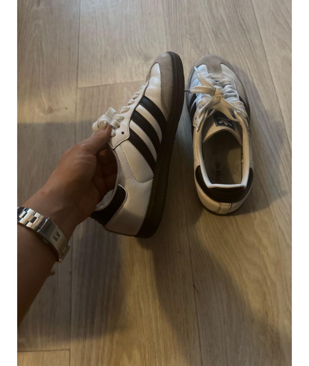 ADIDAS Белые кожаные кеды, фото 4