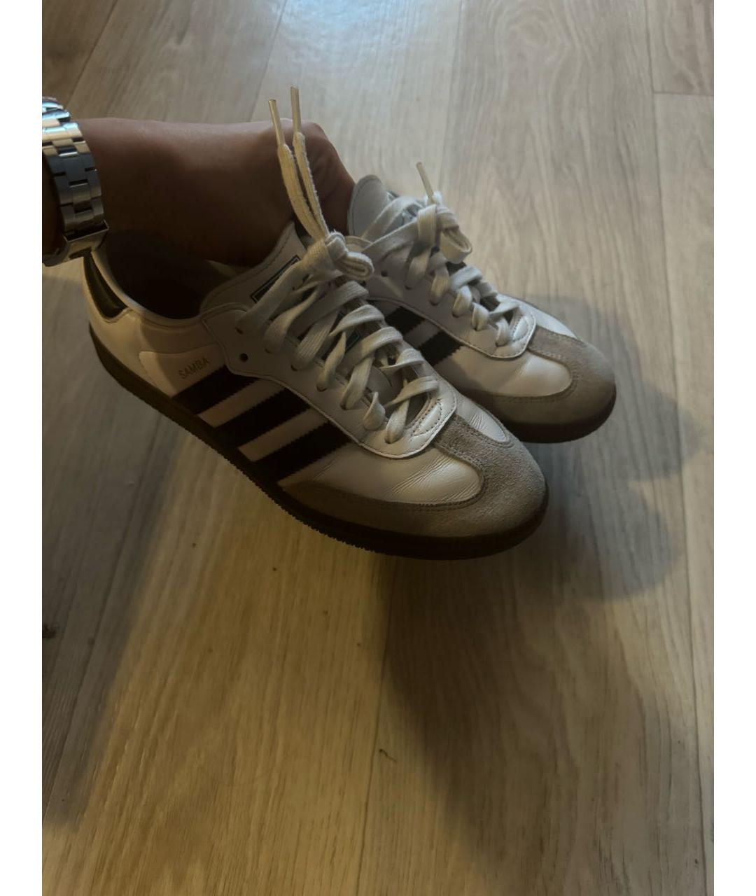 ADIDAS Белые кожаные кеды, фото 2