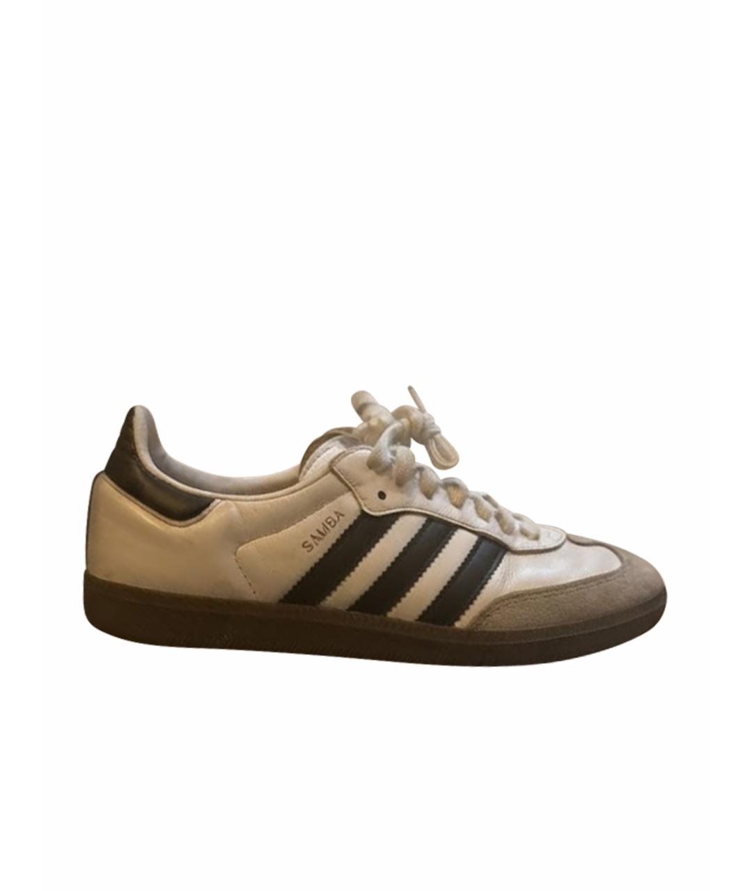 ADIDAS Белые кожаные кеды, фото 1