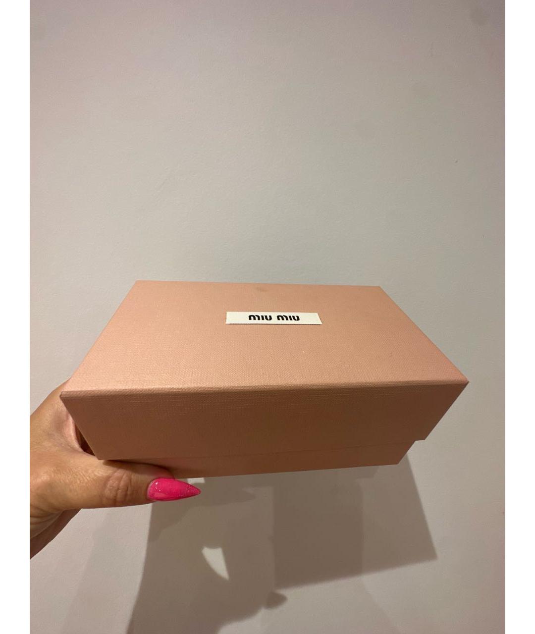 MIU MIU Золотые пластиковые солнцезащитные очки, фото 4