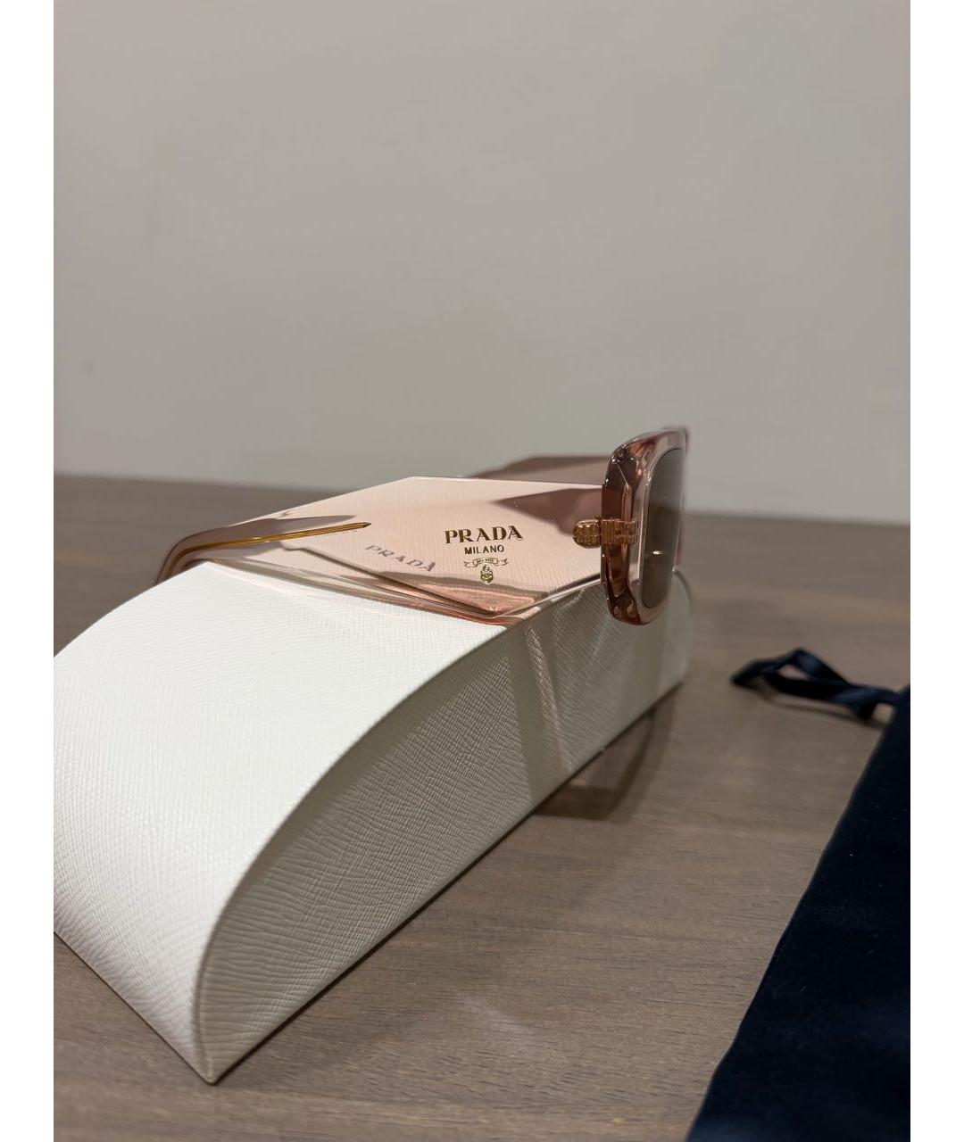 PRADA Коралловые пластиковые солнцезащитные очки, фото 3