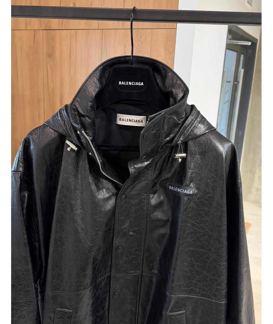 BALENCIAGA Черная кожаная куртка, фото 2