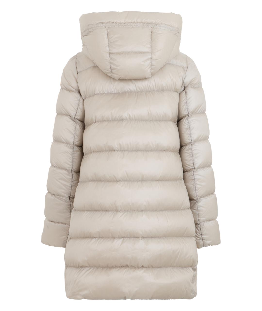 MONCLER Бежевый полиамидовый пуховик, фото 2
