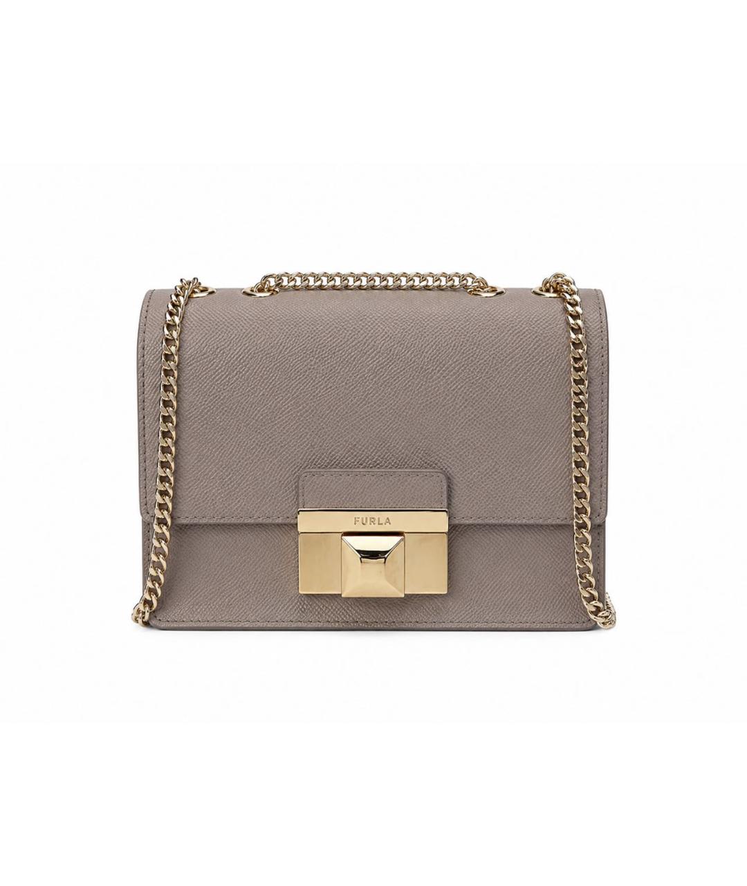 FURLA Бежевая кожаная сумка через плечо, фото 1