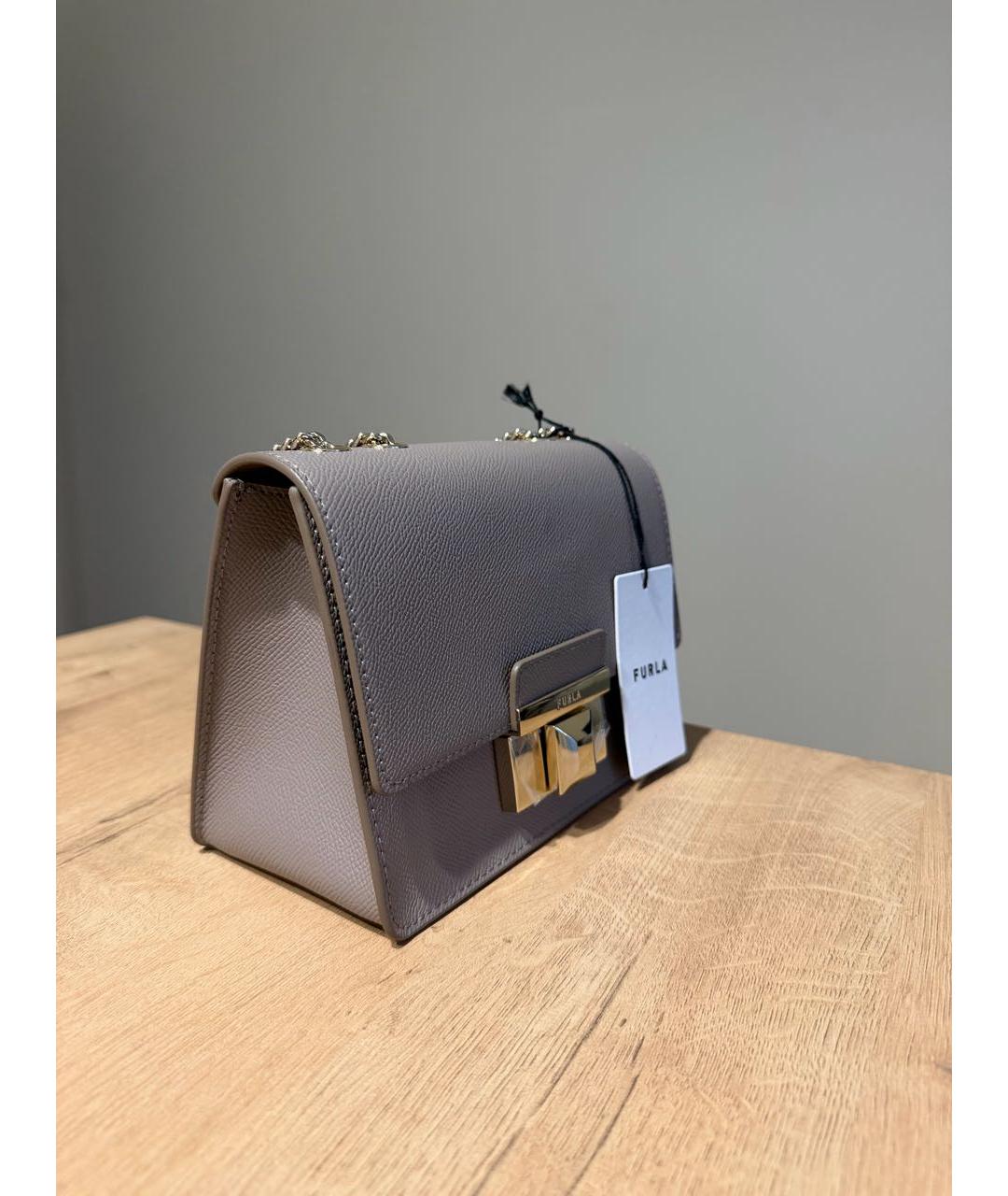 FURLA Бежевая кожаная сумка через плечо, фото 2