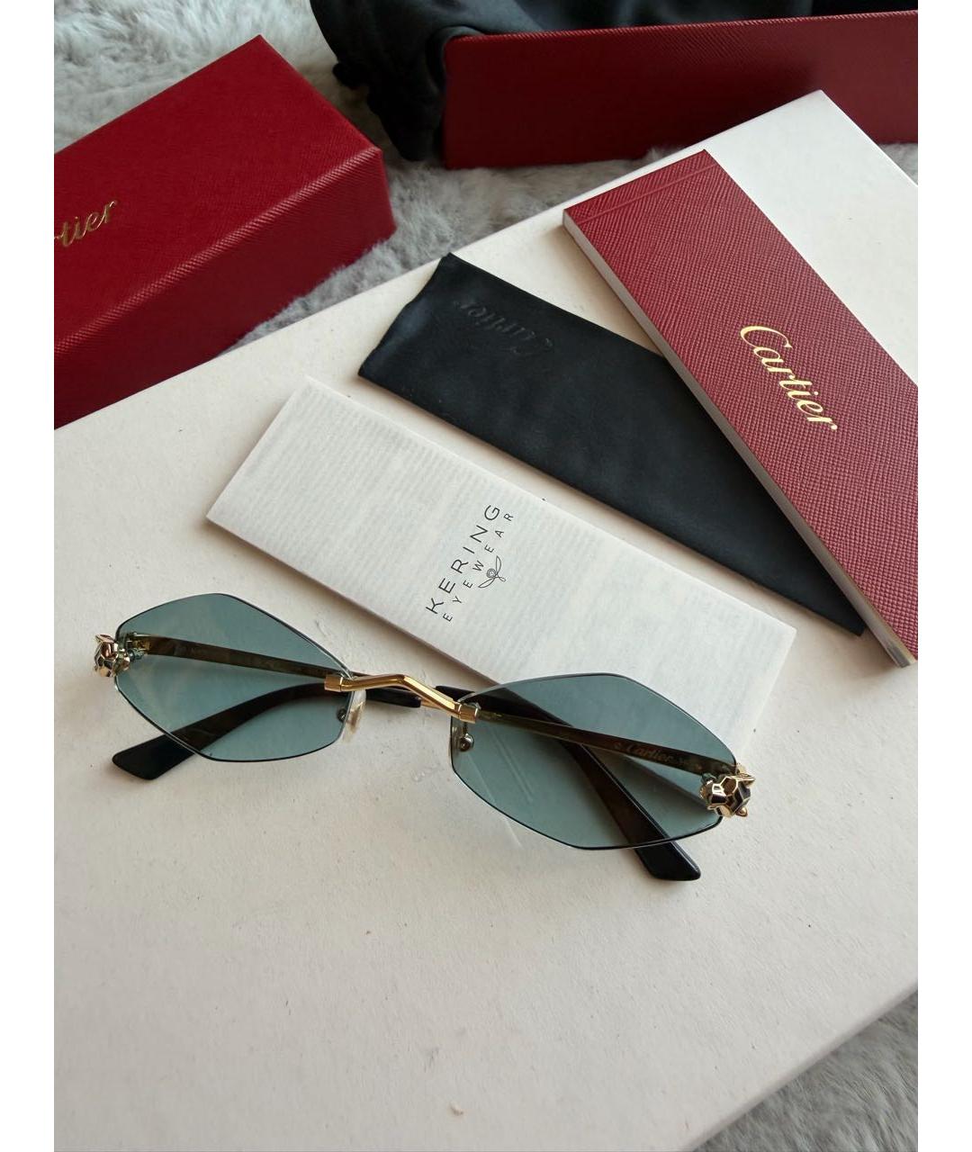 CARTIER Золотые металлические солнцезащитные очки, фото 5