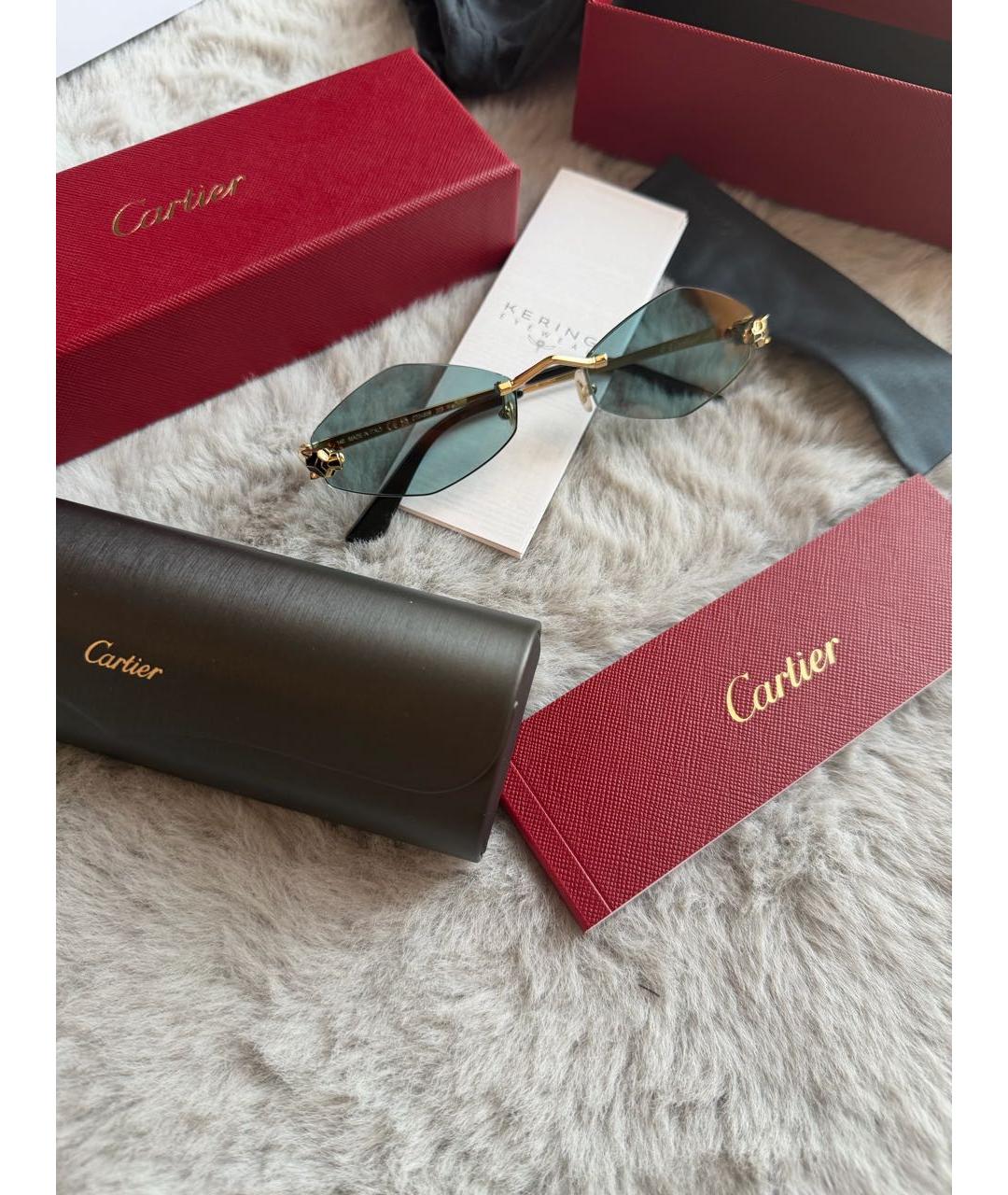 CARTIER Золотые металлические солнцезащитные очки, фото 8