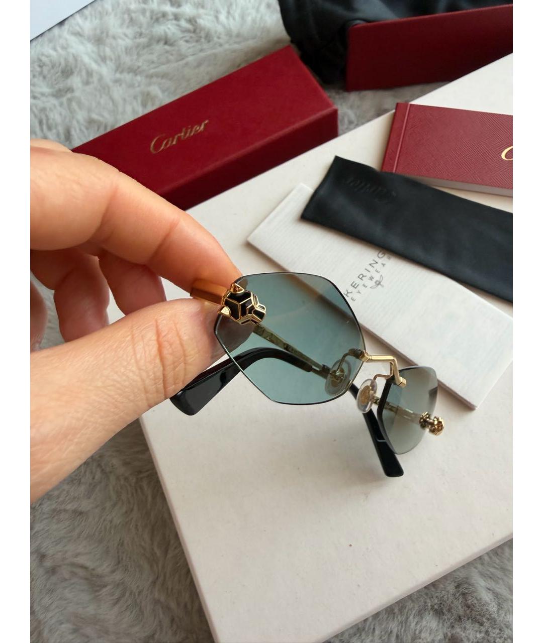 CARTIER Золотые металлические солнцезащитные очки, фото 6