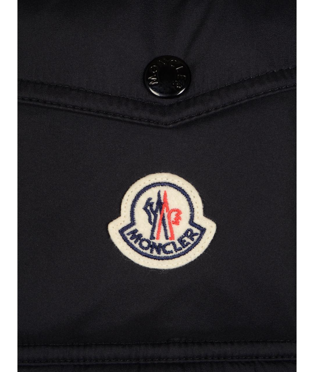 MONCLER Черный синтетический пуховик, фото 3