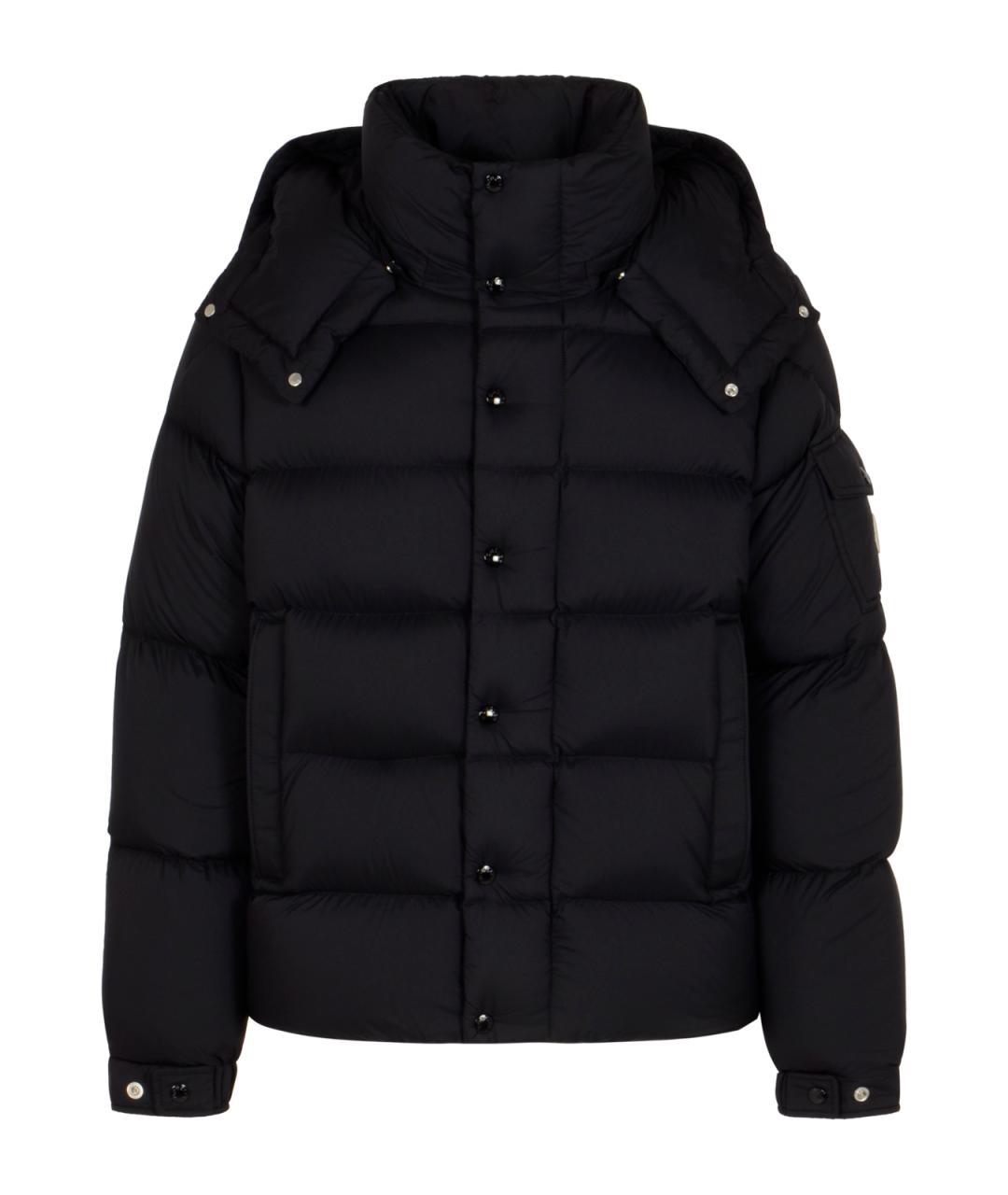 MONCLER Черный синтетический пуховик, фото 1
