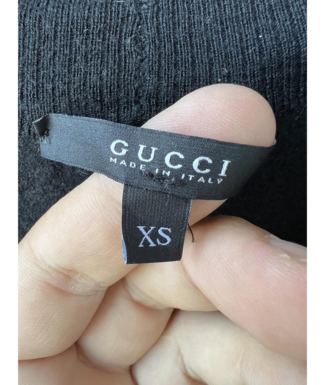 GUCCI Черный шерстяной джемпер / свитер, фото 3