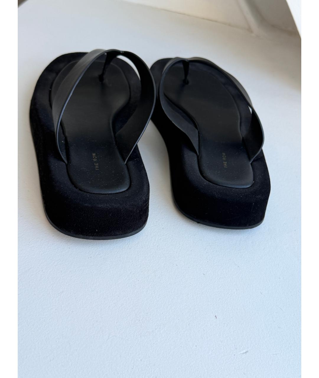 THE ROW Черные кожаные сандалии, фото 9