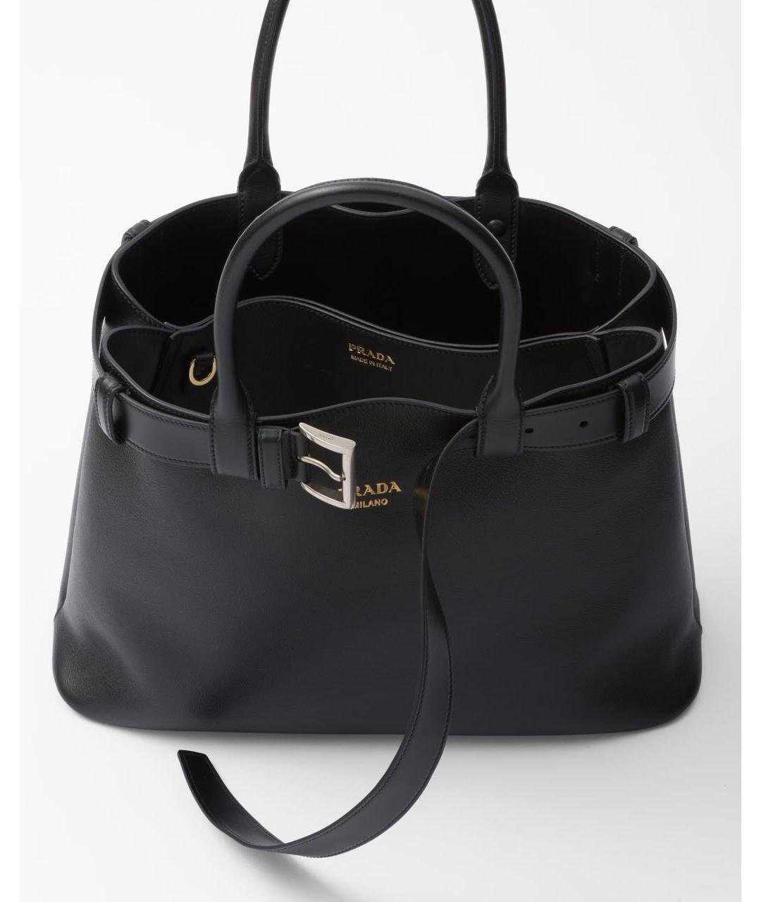 PRADA Черная кожаная сумка тоут, фото 4