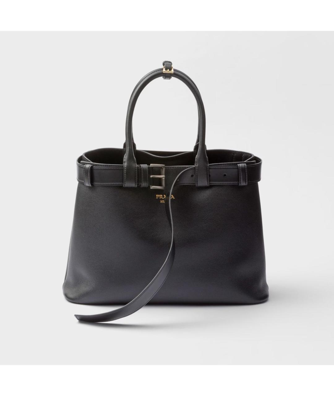 PRADA Черная кожаная сумка тоут, фото 6