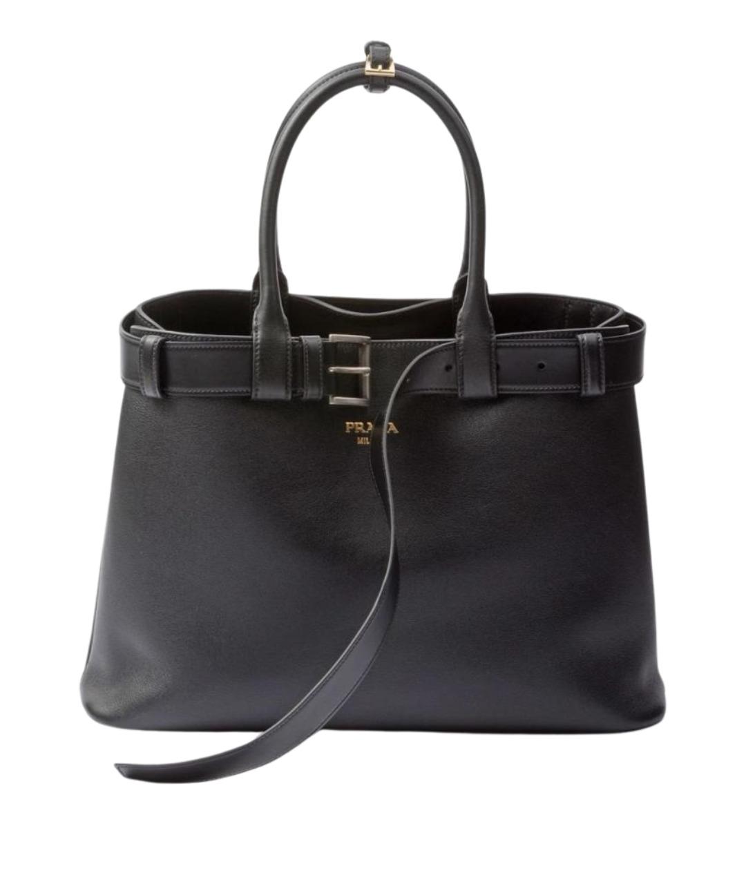 PRADA Черная кожаная сумка тоут, фото 1