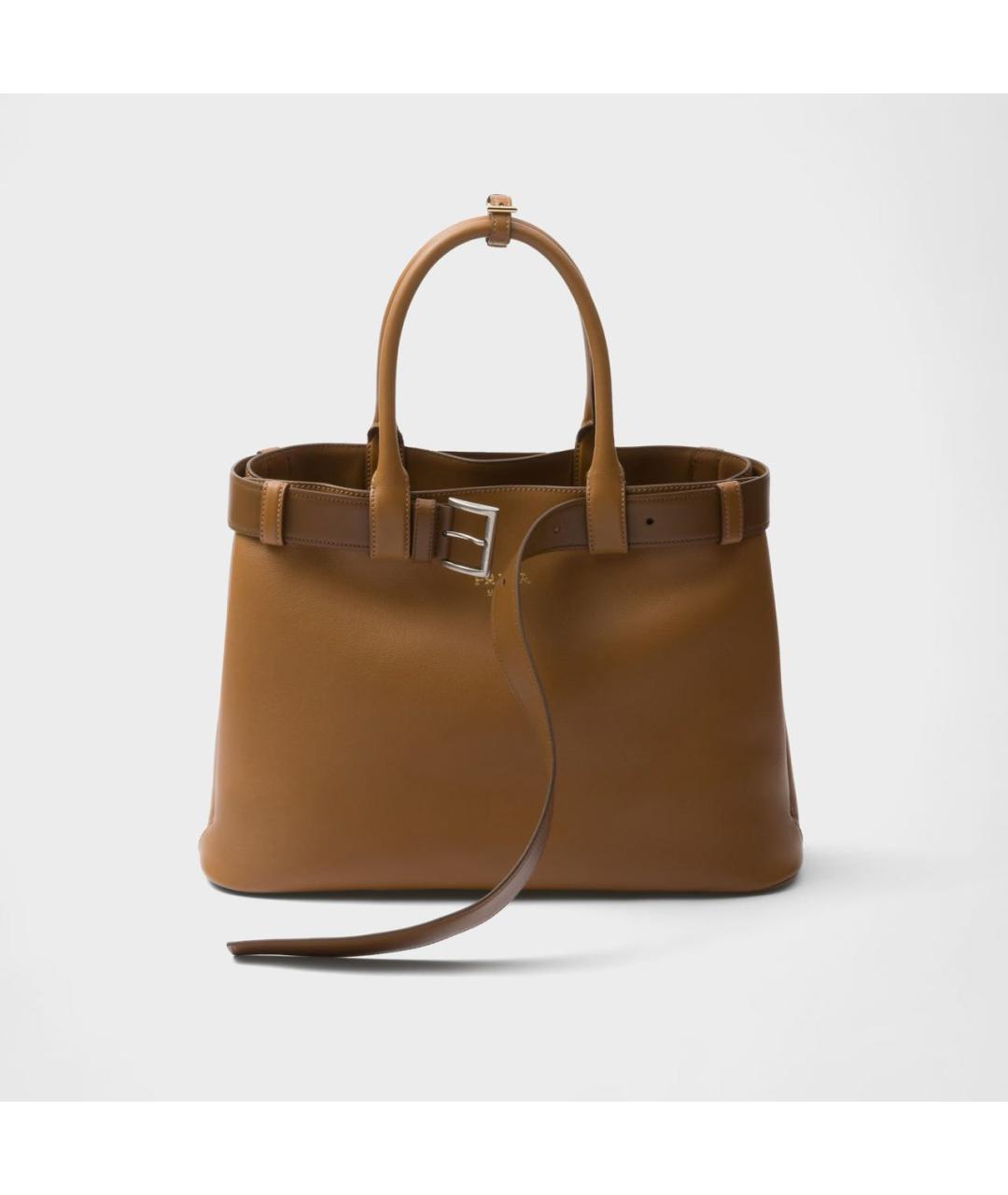 PRADA Коричневая кожаная сумка тоут, фото 7