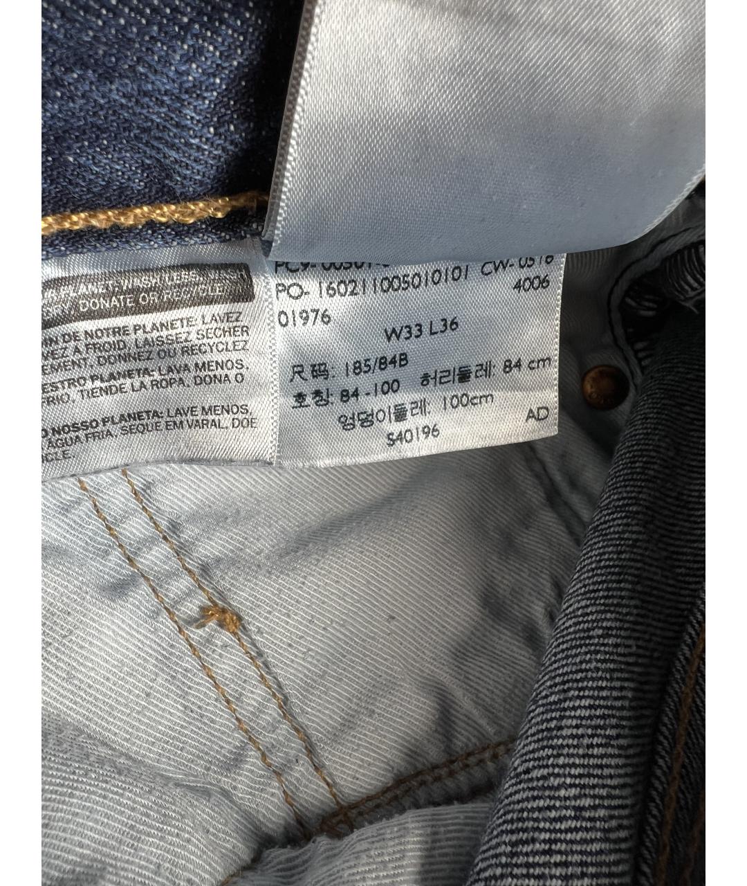LEVI'S Синие хлопковые прямые джинсы, фото 8