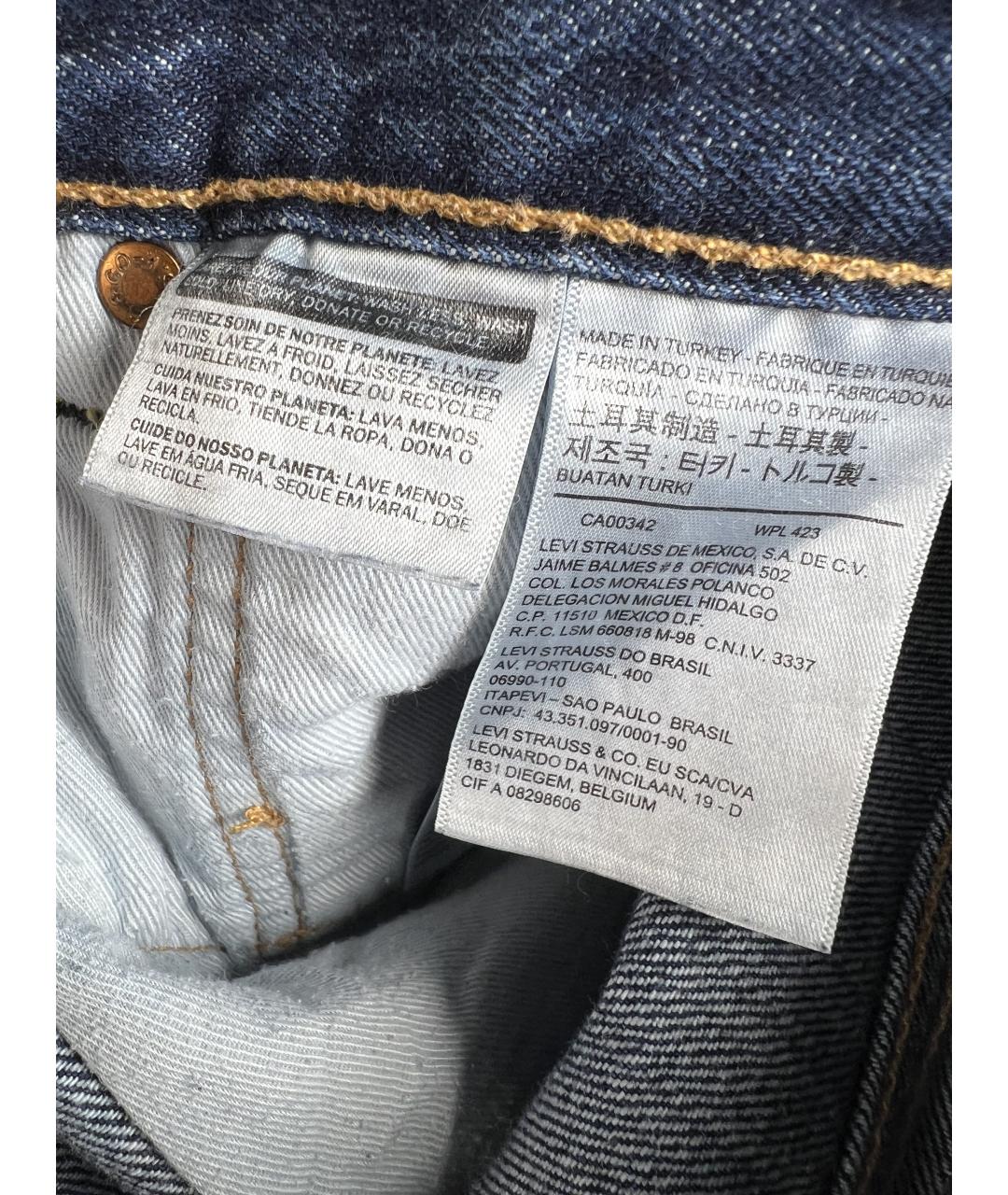 LEVI'S Синие хлопковые прямые джинсы, фото 7