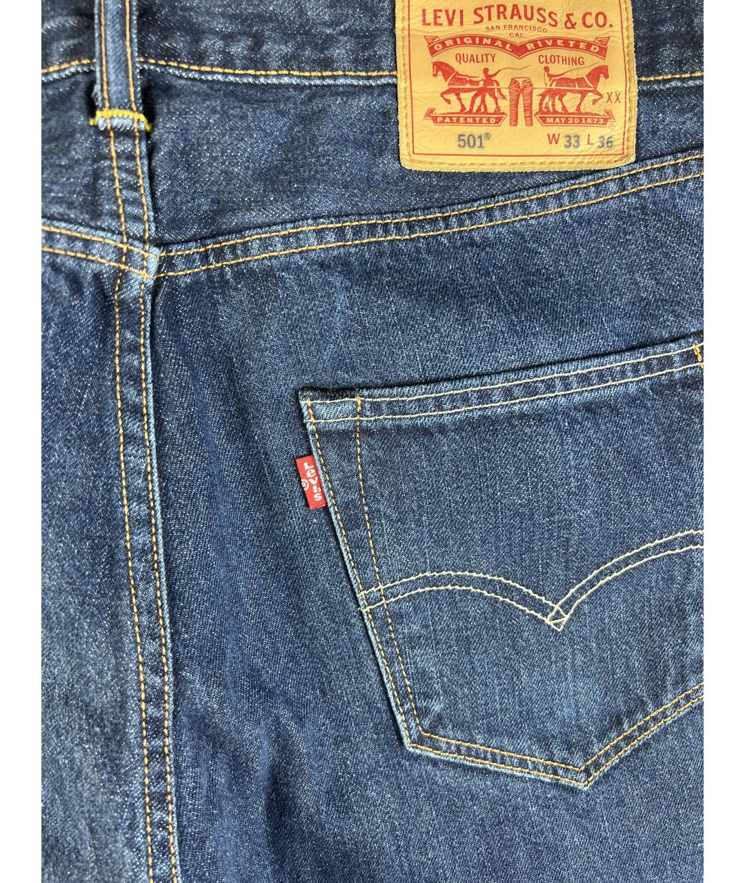 LEVI'S Синие хлопковые прямые джинсы, фото 3
