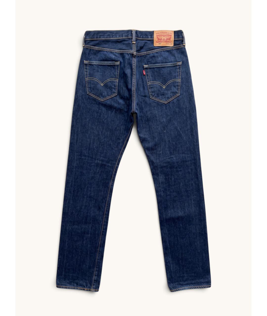 LEVI'S Синие хлопковые прямые джинсы, фото 2