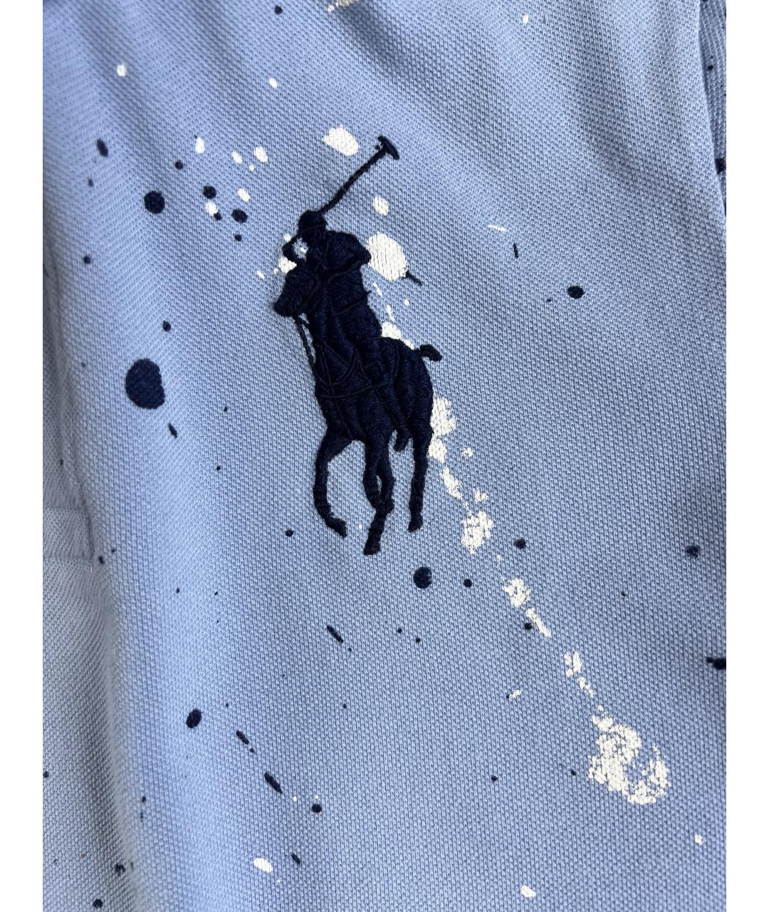 RALPH LAUREN Голубая хлопковая детская футболка, фото 2