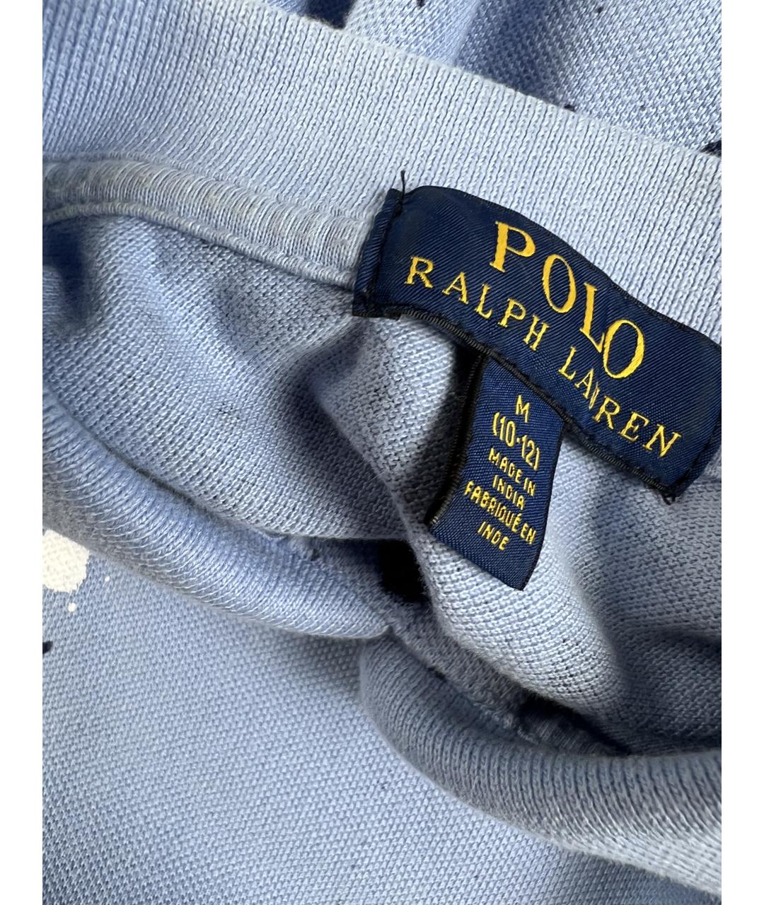 RALPH LAUREN Голубая хлопковая детская футболка, фото 3