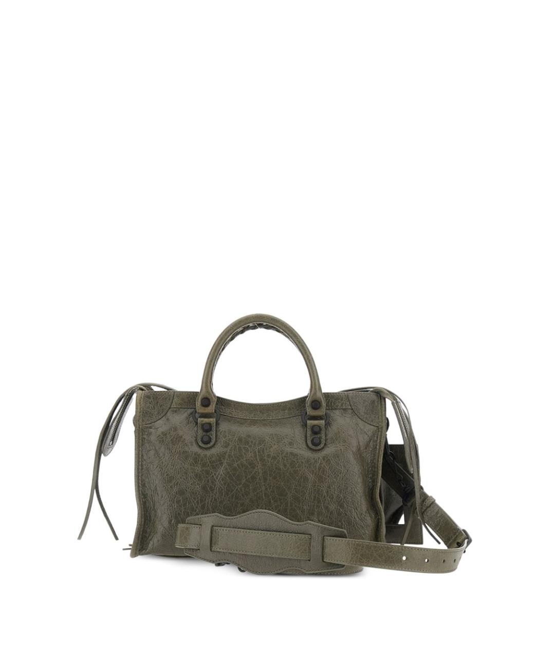 BALENCIAGA Зеленая кожаная сумка тоут, фото 3