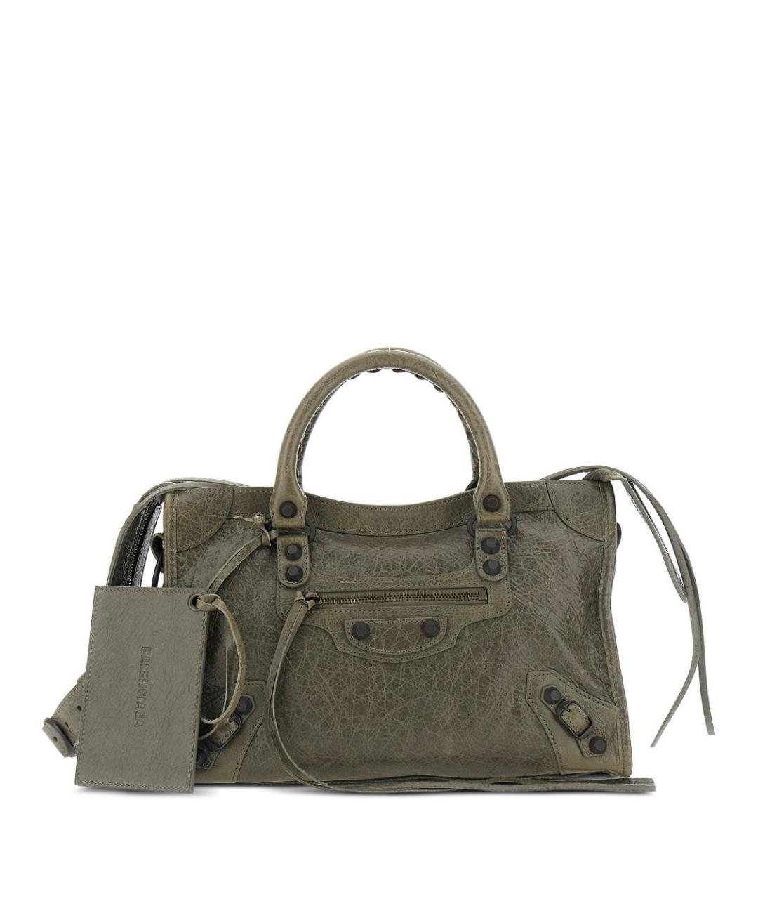 BALENCIAGA Зеленая кожаная сумка тоут, фото 1