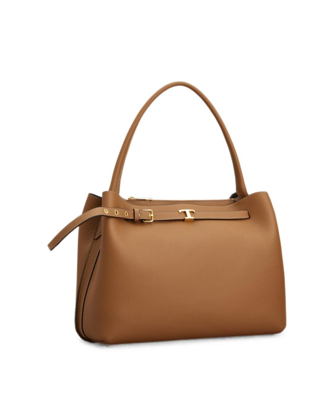 TOD'S Бежевая кожаная сумка тоут, фото 5