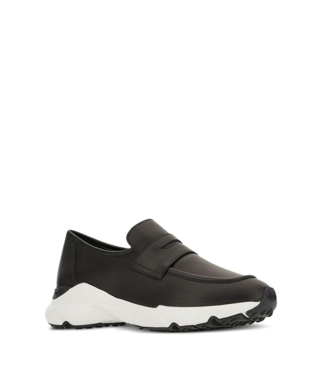 TOD'S Черные кожаные слипоны, фото 2
