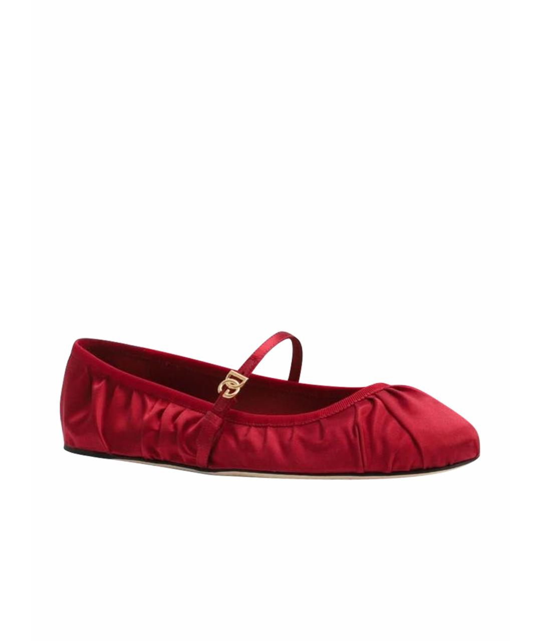 DOLCE&GABBANA Красные текстильные балетки, фото 1