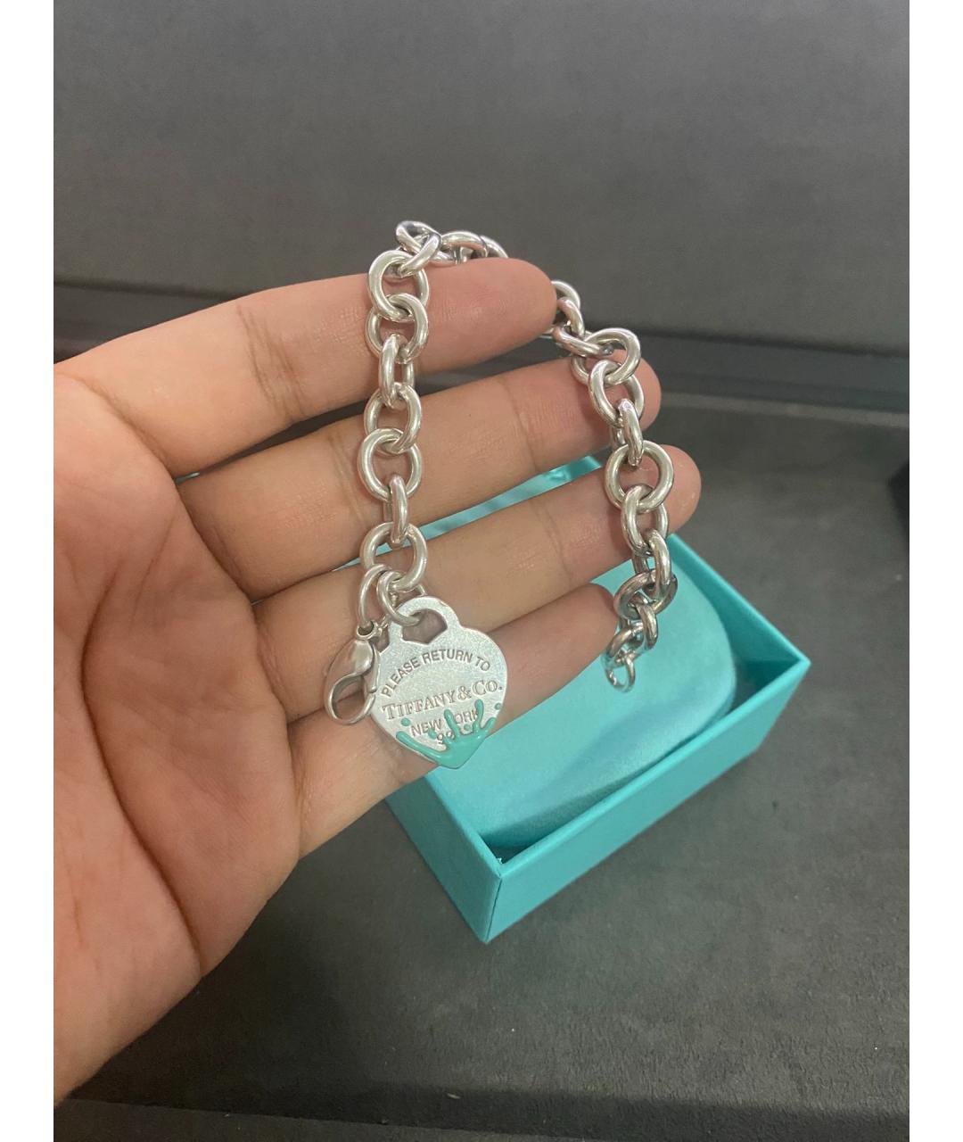 TIFFANY&CO Синий серебряный браслет, фото 6