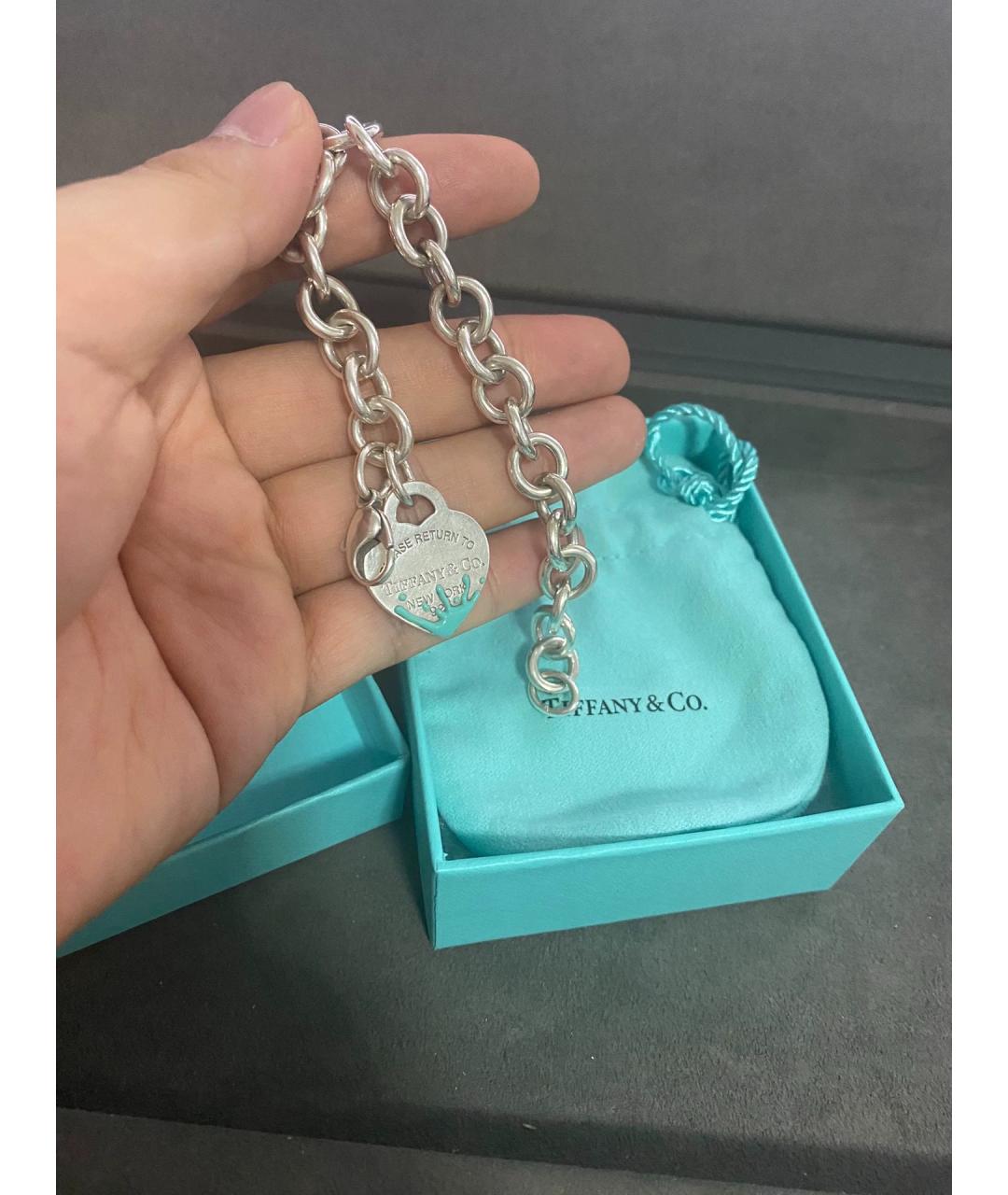 TIFFANY&CO Синий серебряный браслет, фото 8