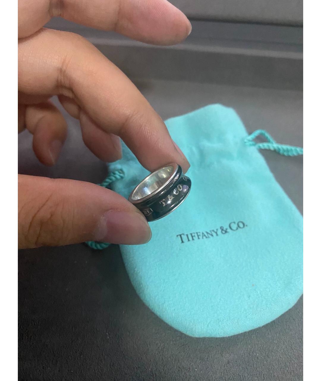 TIFFANY&CO Черное металлическое кольцо, фото 3