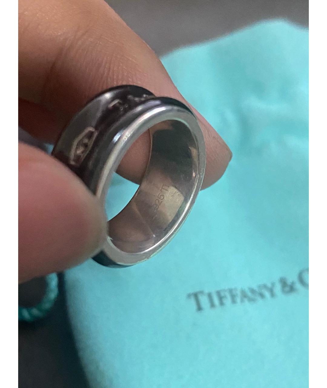 TIFFANY&CO Черное металлическое кольцо, фото 7