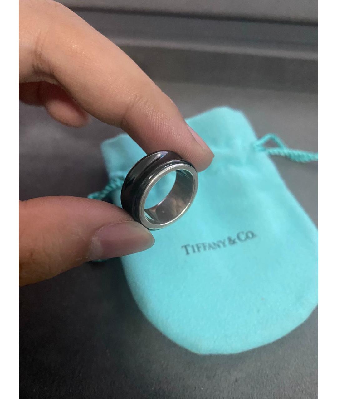 TIFFANY&CO Черное металлическое кольцо, фото 6