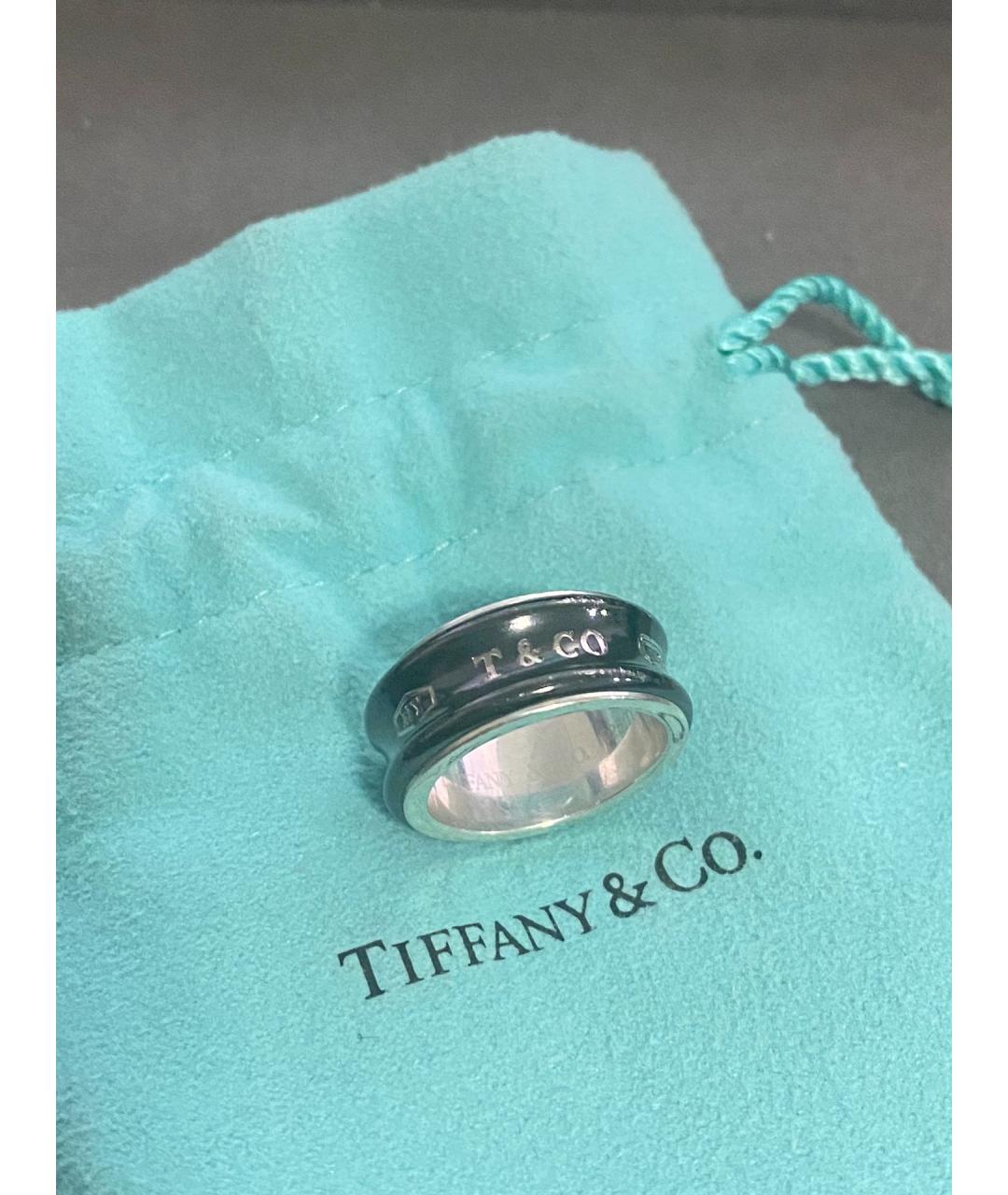 TIFFANY&CO Черное металлическое кольцо, фото 9