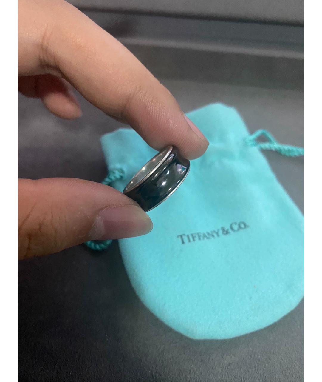 TIFFANY&CO Черное металлическое кольцо, фото 5