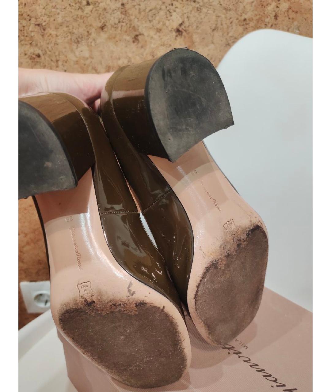 GIANVITO ROSSI Хаки туфли из лакированной кожи, фото 6