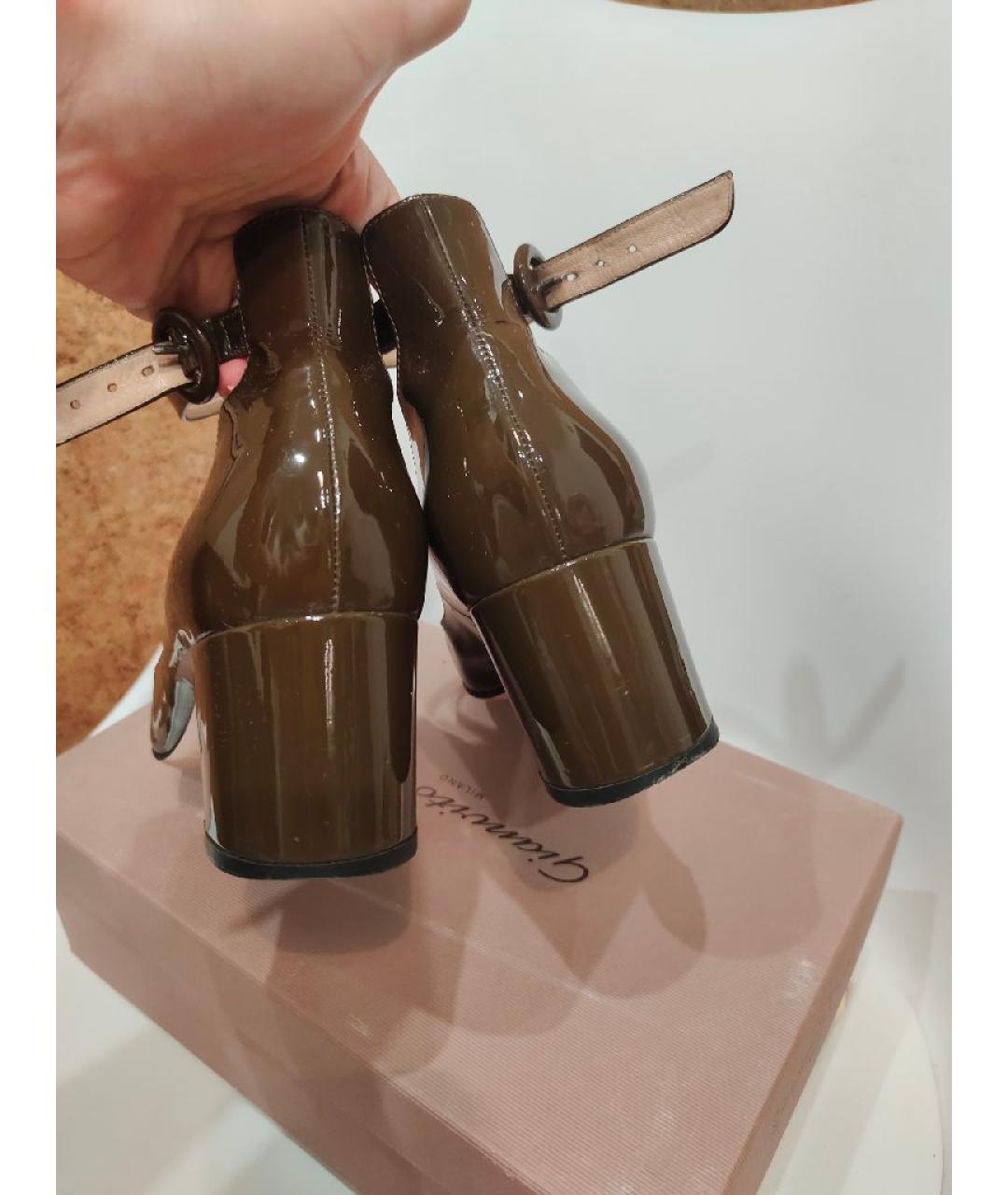 GIANVITO ROSSI Хаки туфли из лакированной кожи, фото 4