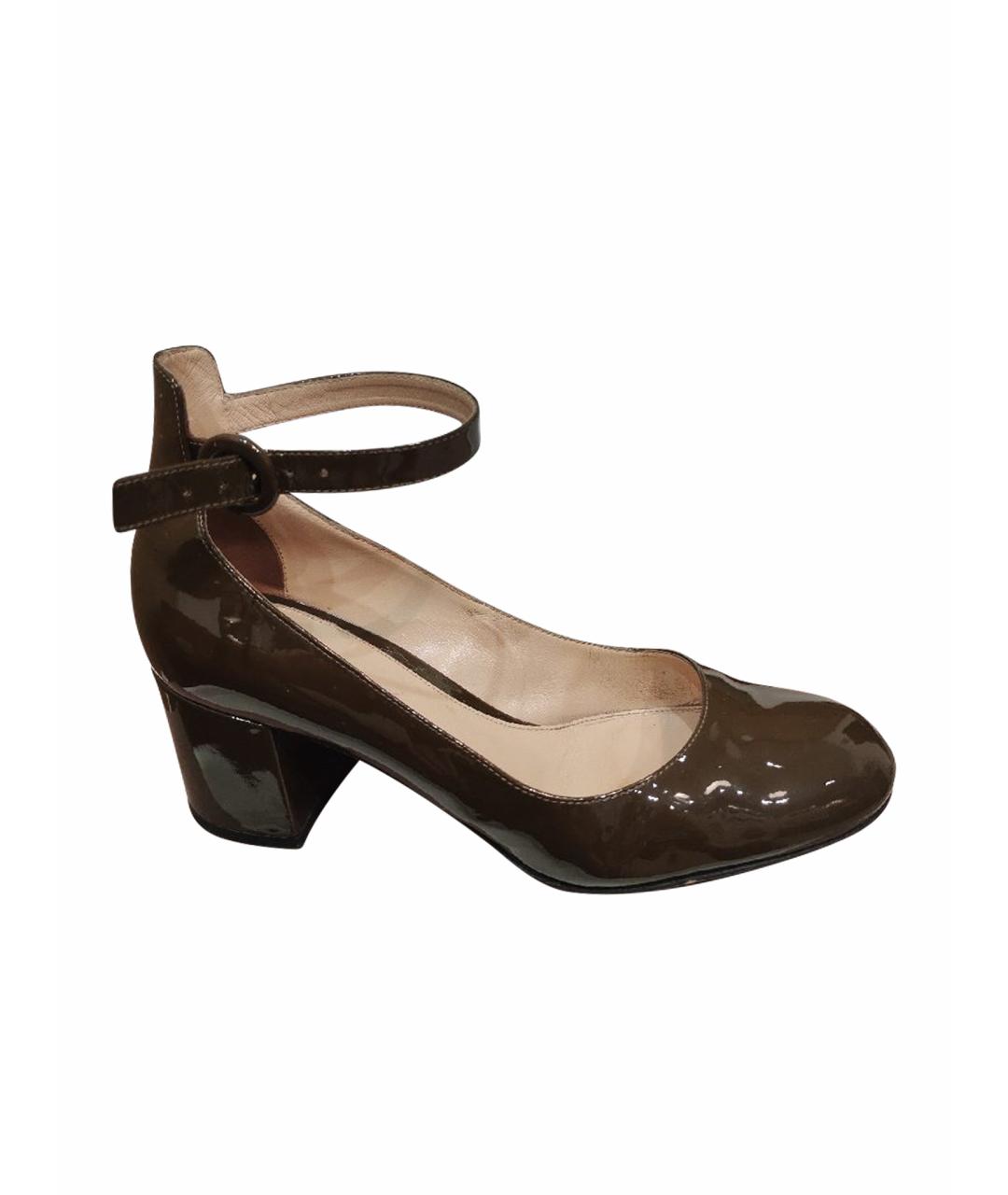 GIANVITO ROSSI Хаки туфли из лакированной кожи, фото 1