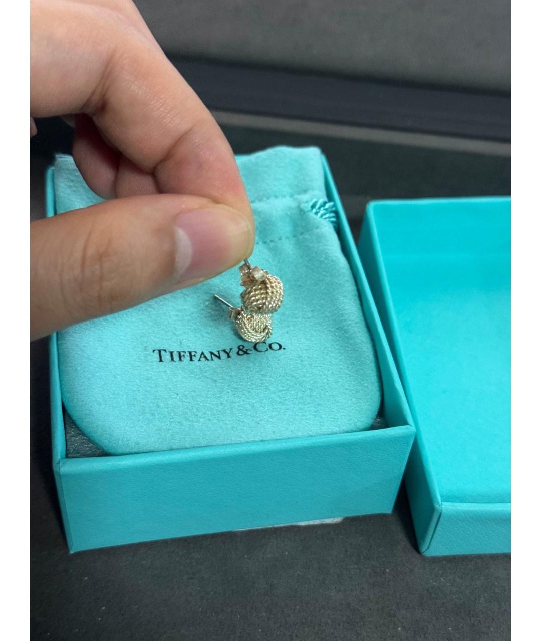 TIFFANY&CO Золотые серебряные серьги, фото 4